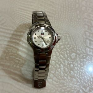 Tag Heuer Silver Watch with White Dial